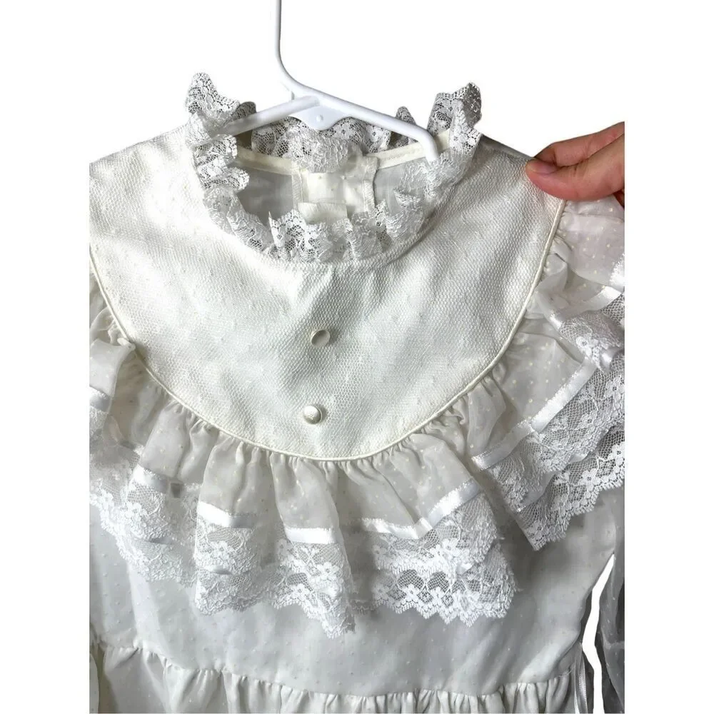 Vintage Madonna‎ White Lace Dress Size 8
